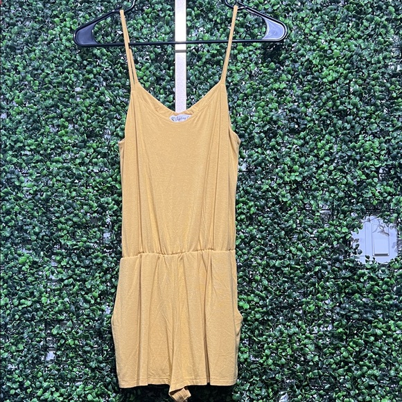 Fighting Eel Pants - Fighting Eel Mustard Yellow Spaghetti Strap Romper size XS